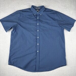 LL Bean Mens XL Plaid Wrinkle Resistant Short Sleeve Button Down Pocket Shirt